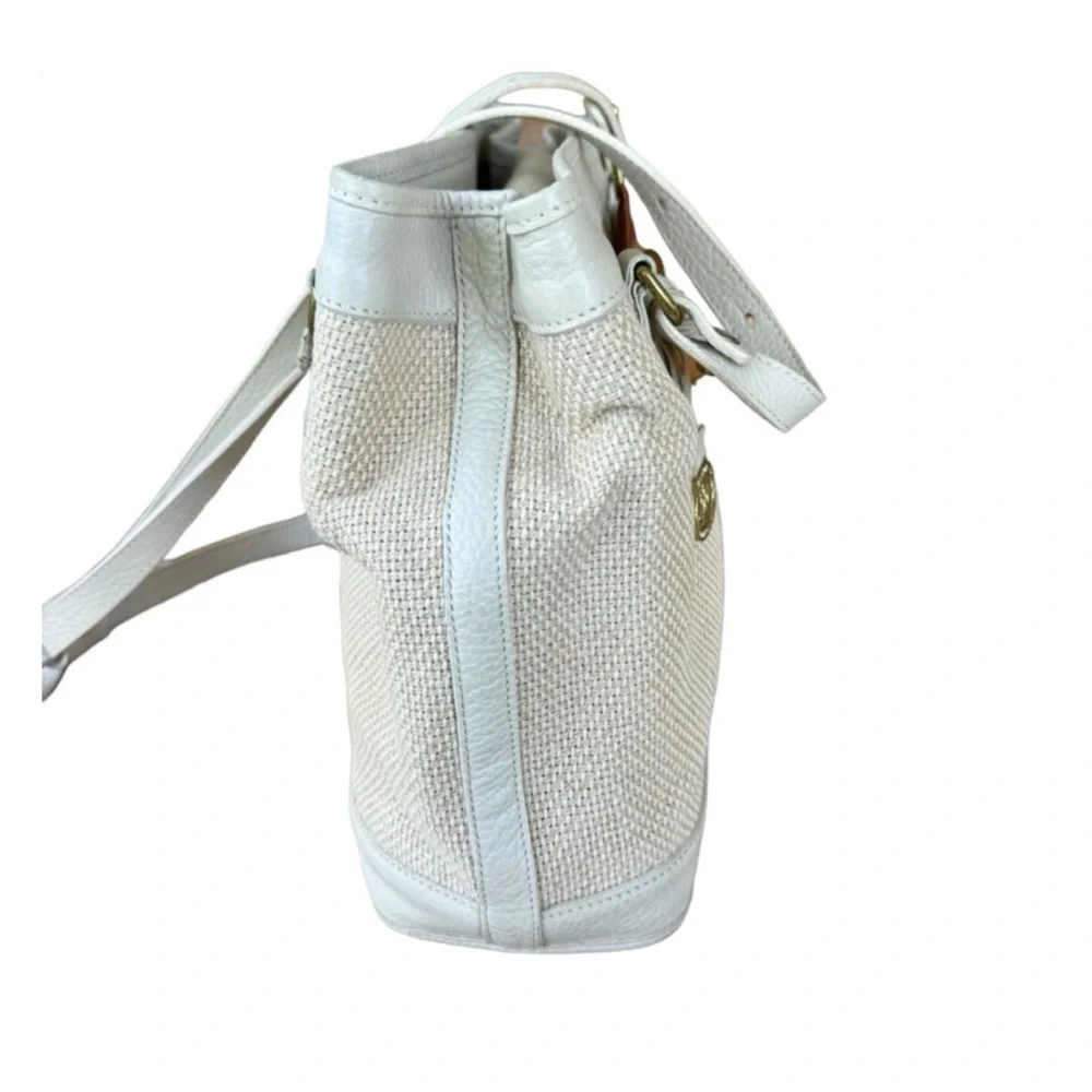 Brahmin Vintage UNIQUE Beige/Cream Miramonte Floral Canvas Crossbody Purse